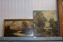 Oil on canvas of a Scottish highland scene, and a study after Constable