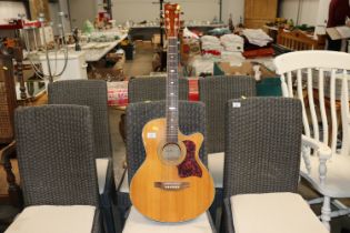 An acoustic guitar