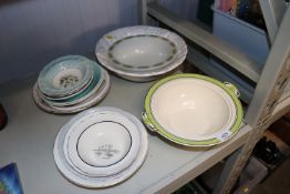 A collection of various dessert bowls and tureens