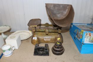 A set of iron scales and weights