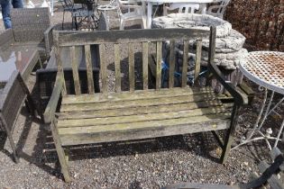 A garden hardwood bench