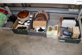 Five boxes of various kitchenalia etc