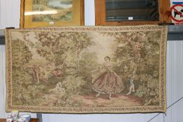 A French tapestry style wall hanging, 139 x 75cm
