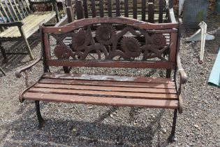 A garden bench with sunflower decoration AF