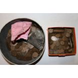 A quantity of various copper coinage