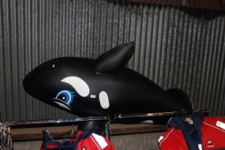 An inflatable toy killer whale