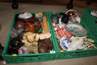 Two tray boxes containing miscellaneous figurines,