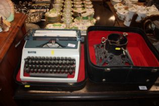 A vintage portable typewriter