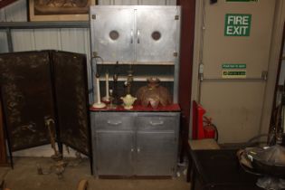 A vintage aluminium kitchen cupboard