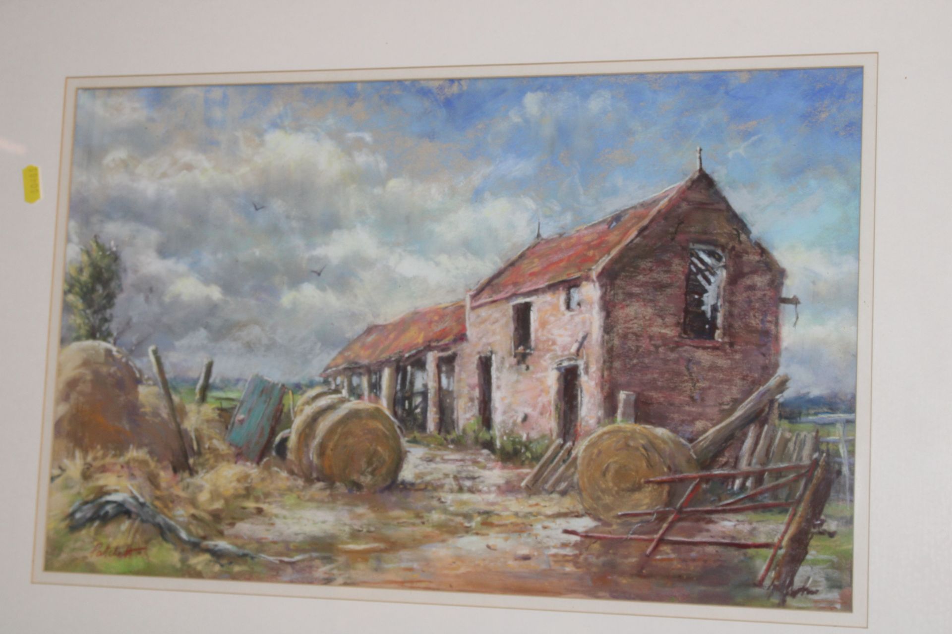 John Patchett, "Old Farmyard" 1996 pastel on pumic - Image 2 of 3