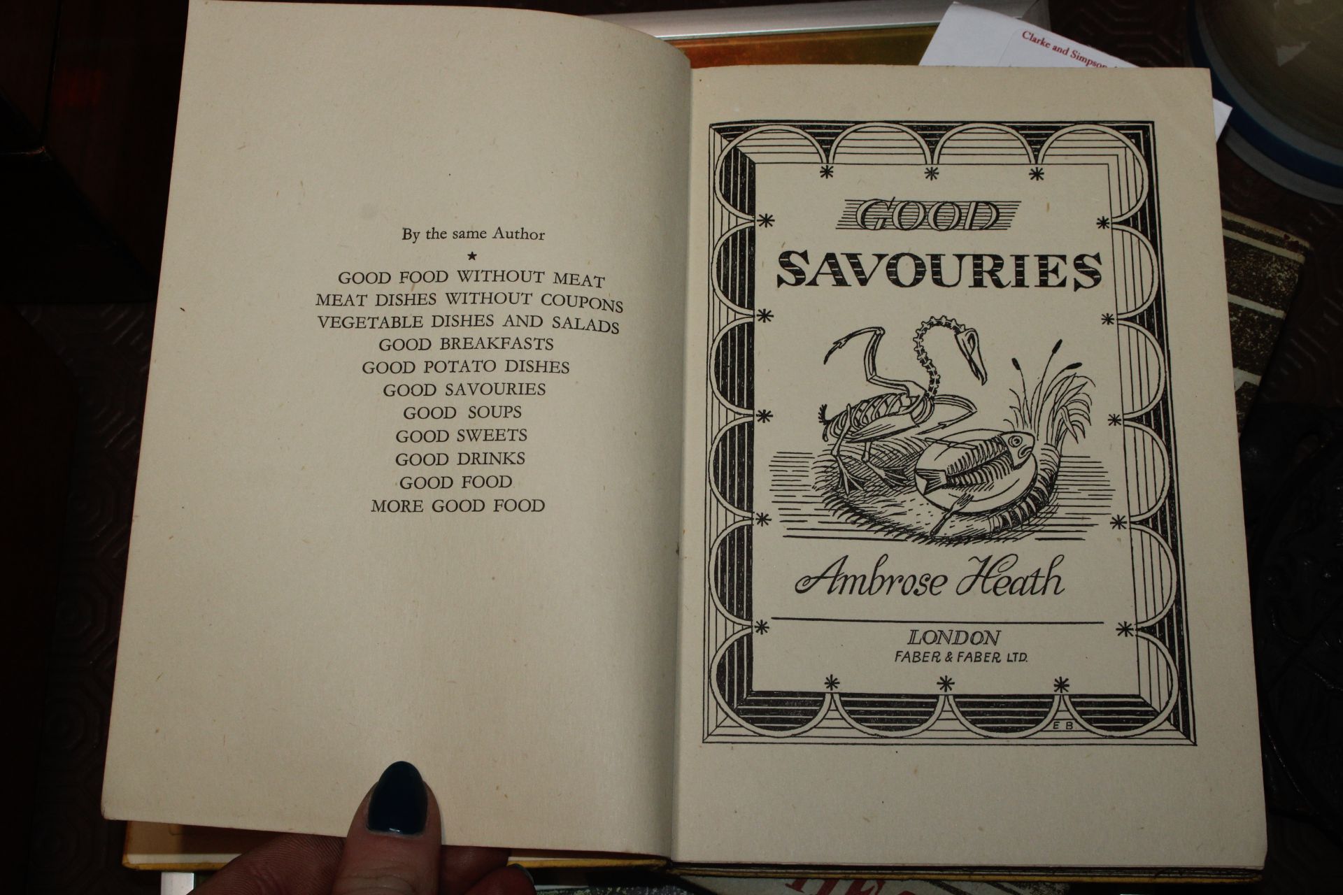Edward Bawden and Ambrose Heath, two First Editions and one other vintage cookery books, "Good - Image 9 of 16