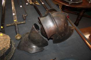 A copy of a 14th Century knights helmet