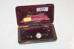 A ladies Bulova wrist watch in original box