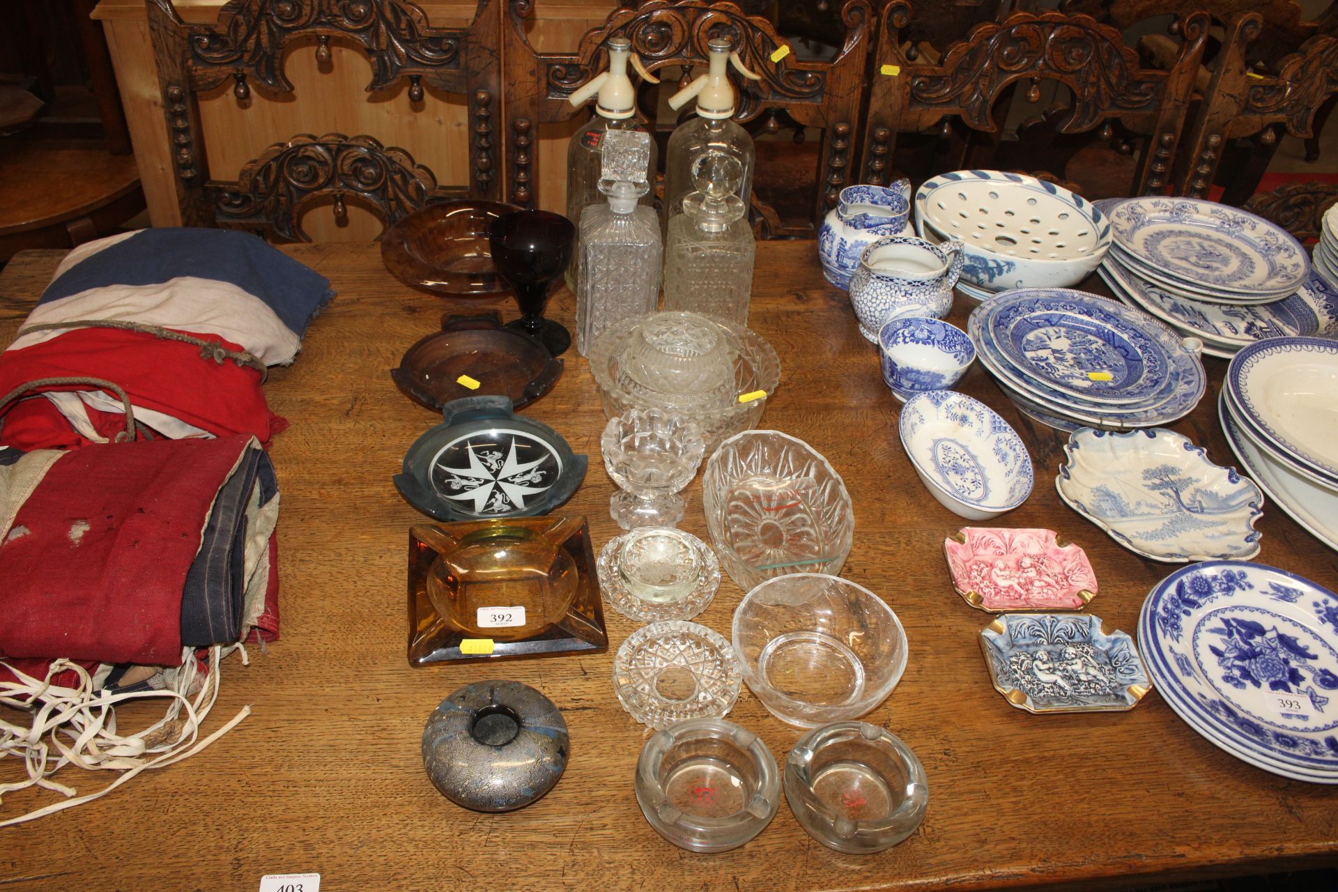 A collection of various glassware including two vi