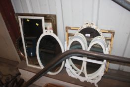 A quantity of various wall mirrors and triptych mi