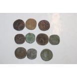 A bag of Roman coinage