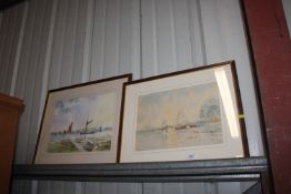 R.J. Cox, watercolour study "Thurne Mill" and anot