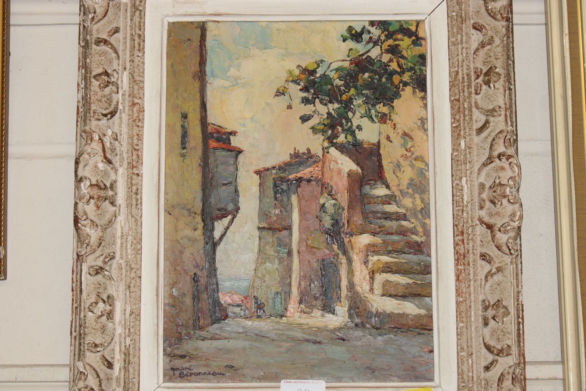 André Beronneau, oil of a continental village scen - Image 2 of 3