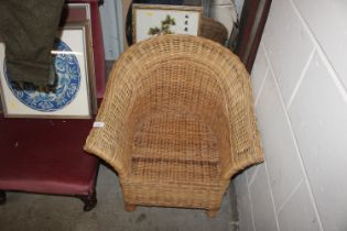 A child's wicker chair