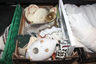 A box containing sundry glass and china