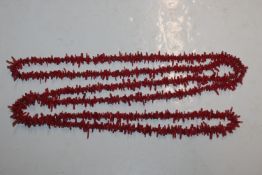 A 60" branch coral necklace, approx. 83gms