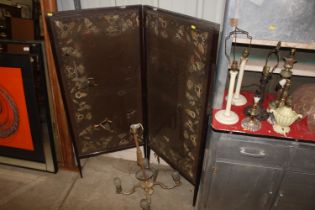 An Edwardian two fold screen