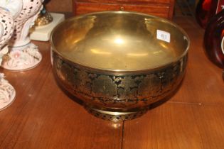 A Thai Niello ware decorated brass bowl, approx. 2