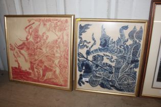 Two Batik style Siamese prints