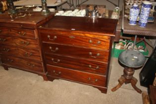 A 19th Century mahogany chest of four long graduat