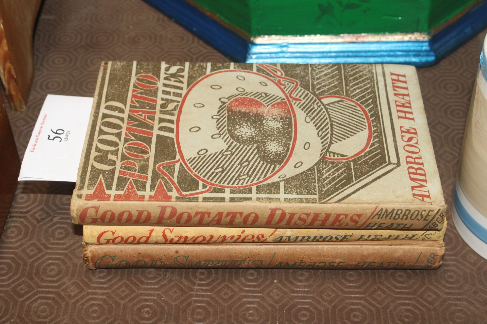Edward Bawden and Ambrose Heath, two First Editions and one other vintage cookery books, "Good