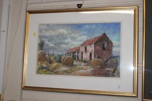 John Patchett, "Old Farmyard" 1996 pastel on pumic