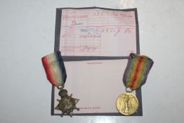 WWI Pair of medals to M2/119566 Pvt. David Whiteho