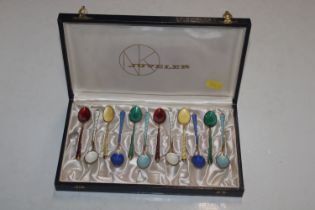 A Juveler cased set of twelve Danish Sterling silv