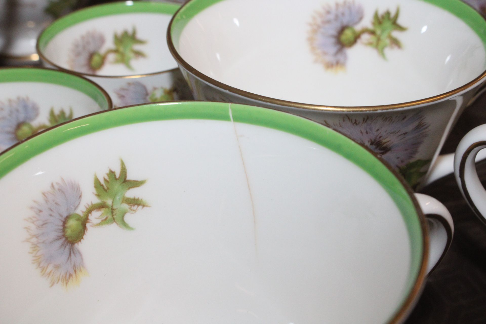A Royal Doulton "Glamis Thistle" decorated tea / dinner service comprising dinner plates, side - Image 6 of 9
