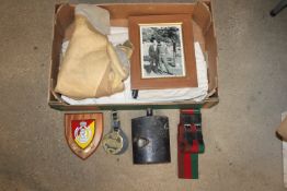 A box of various mixed militaria