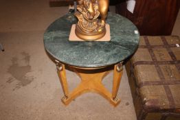 An Empire style occasional table with green marble