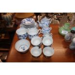 A collection of Dresden style dolls tea ware (some