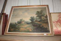 C.J.W. Winter, watercolour rural scene with cattle