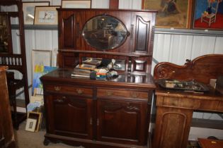 A late 19th / early 20th Century mahogany mirror b