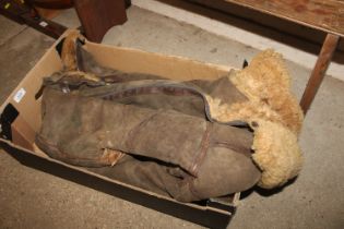 An RAF WWII Irvin flying jacket in fragile conditi