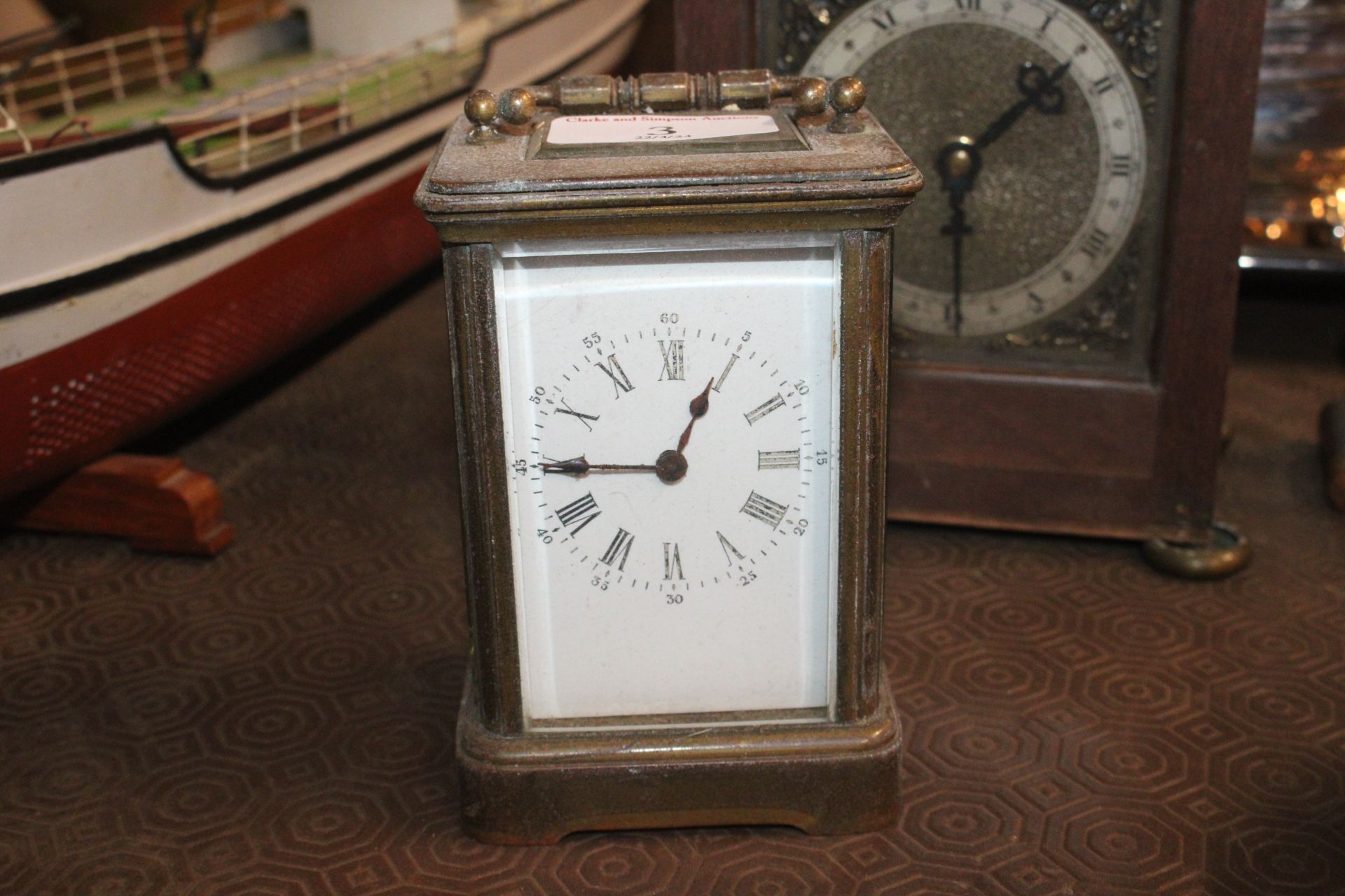 A brass cased carriage timepiece; a 19th Century w - Image 10 of 18