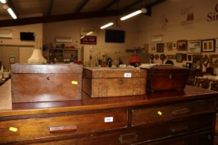 A 19th Century mahogany tea caddy (interior missin