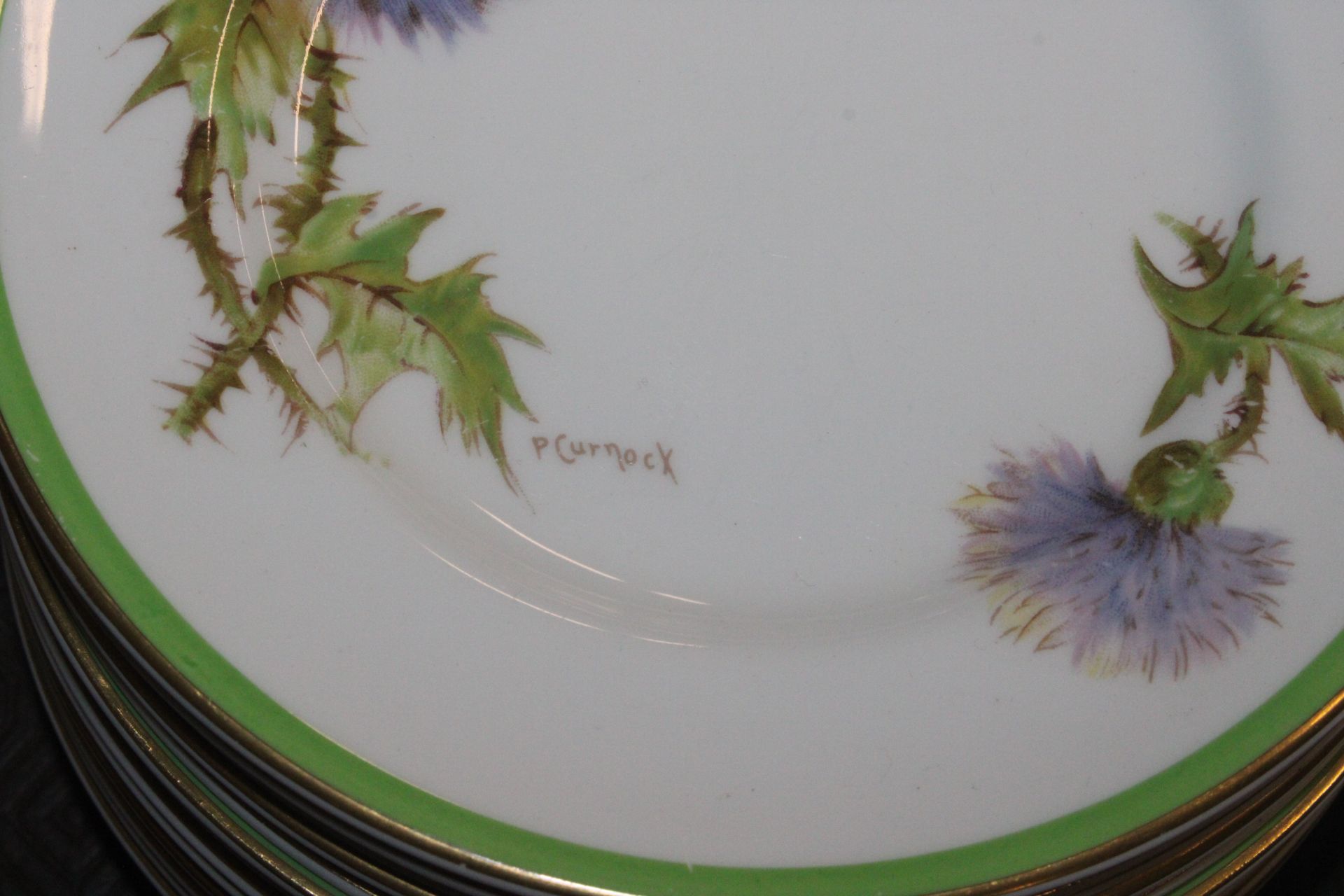 A Royal Doulton "Glamis Thistle" decorated tea / dinner service comprising dinner plates, side - Image 3 of 9