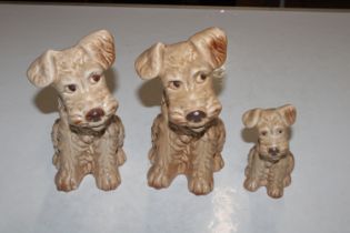 Two Sylvac model dogs and another smaller example
