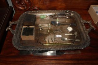 A large plated tray; a quantity of Magic Lantern s