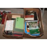 A box of sundry books