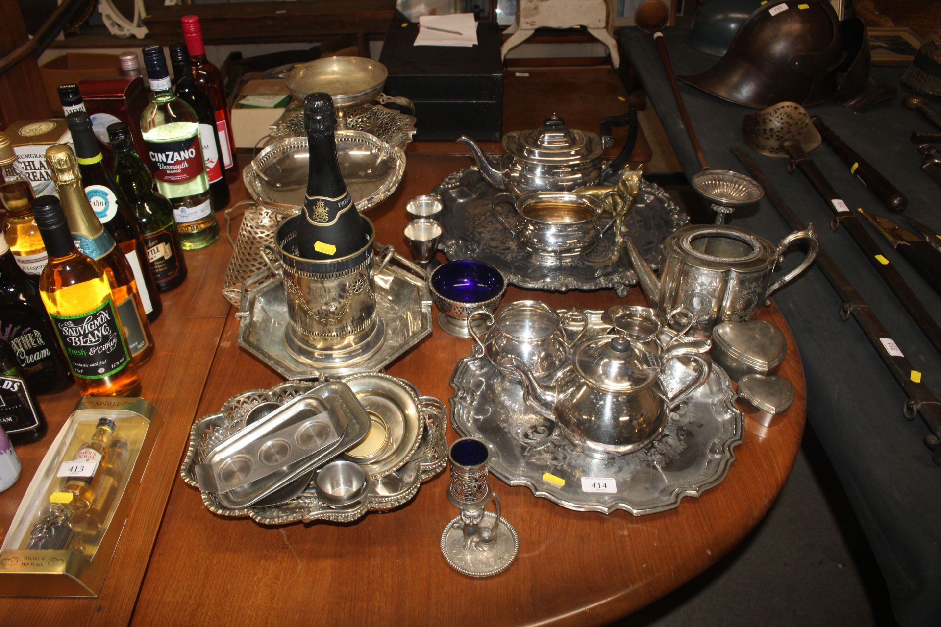 A large quantity of various plated ware including