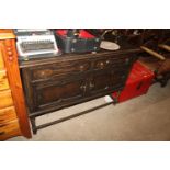 A 1930's oak sideboard