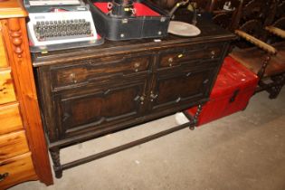 A 1930's oak sideboard