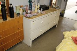 A part painted pine chest fitted four drawers
